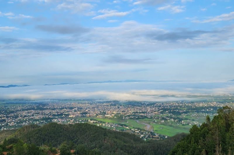 File - A view of Ghorahi Bazaar and its surrounding after the days of continuous rainfall as observed from Ghordaura of Ghorahi Sub-Metropolitan City -18 in Dang on Tuesday. Photo: Kuldeep Neupane/RSS